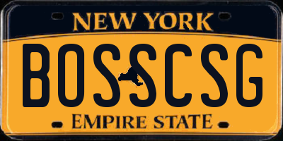 NY license plate BOSSCSG