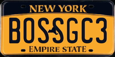 NY license plate BOSSGC3