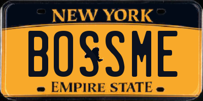 NY license plate BOSSME