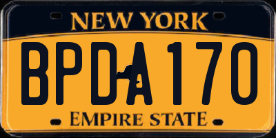 NY license plate BPDA170