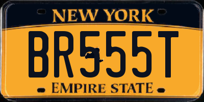 NY license plate BR555T