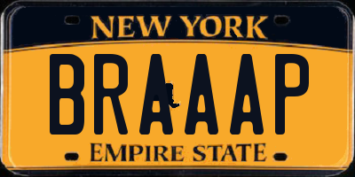 NY license plate BRAAAP