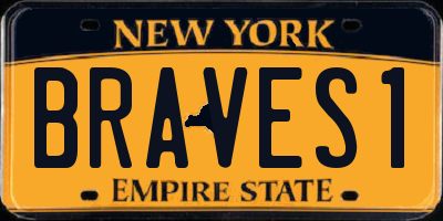 NY license plate BRAVES1