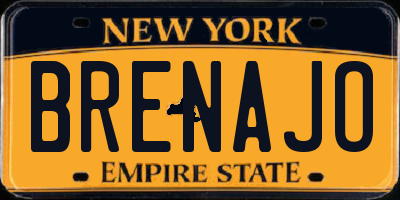 NY license plate BRENAJO