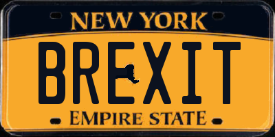 NY license plate BREXIT