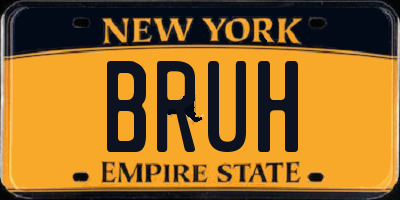 NY license plate BRUH