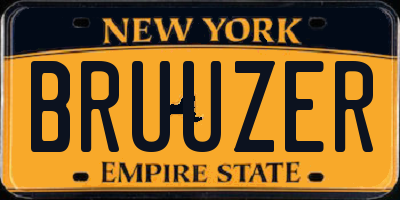 NY license plate BRUUZER