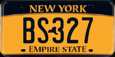 NY license plate BS327