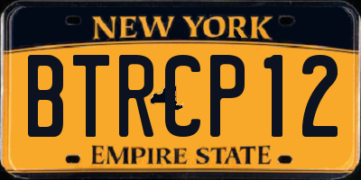 NY license plate BTRCP12