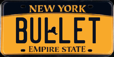 NY license plate BULLET