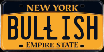 NY license plate BULLISH