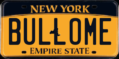 NY license plate BULLOME