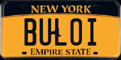 NY license plate BULOI