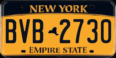 NY license plate BVB2730