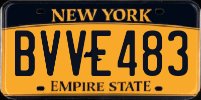 NY license plate BVVE483