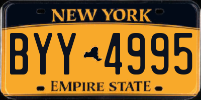 NY license plate BYY4995
