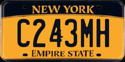 NY license plate C243MH