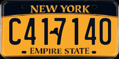 NY license plate C417140