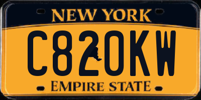 NY license plate C820KW