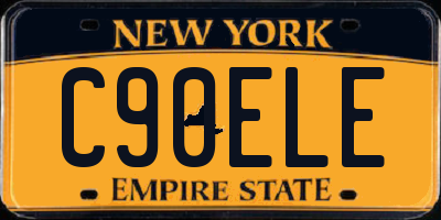 NY license plate C90ELE