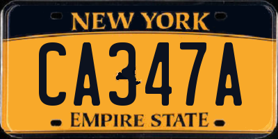 NY license plate CA347A