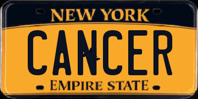 NY license plate CANCER