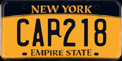 NY license plate CAP218