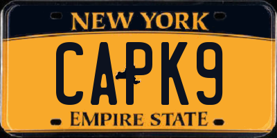 NY license plate CAPK9