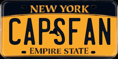 NY license plate CAPSFAN