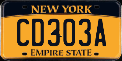 NY license plate CD303A