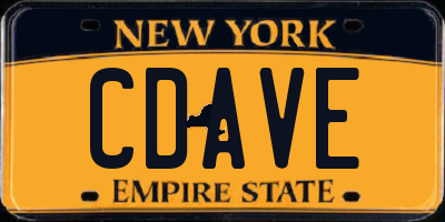 NY license plate CDAVE