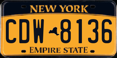 NY license plate CDW8136