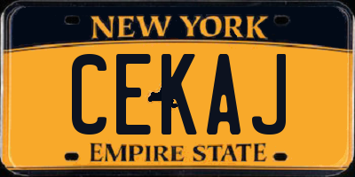 NY license plate CEKAJ