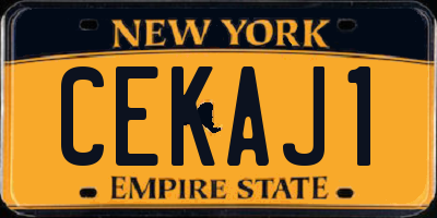 NY license plate CEKAJ1