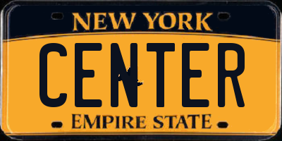 NY license plate CENTER