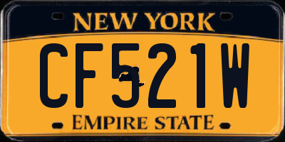 NY license plate CF521W