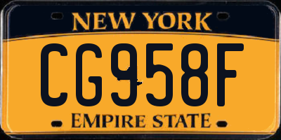 NY license plate CG958F