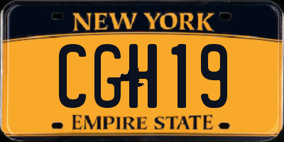 NY license plate CGH19