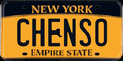 NY license plate CHENSO
