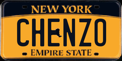 NY license plate CHENZO