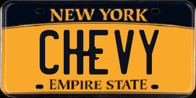 NY license plate CHEVY