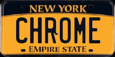 NY license plate CHROME