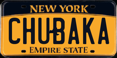 NY license plate CHUBAKA