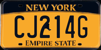 NY license plate CJ214G