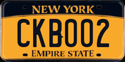 NY license plate CKB002