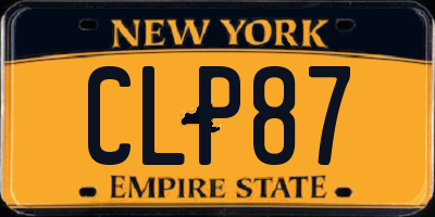 NY license plate CLP87