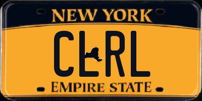 NY license plate CLRL