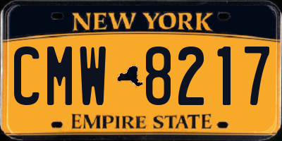 NY license plate CMW8217