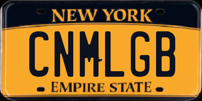 NY license plate CNMLGB