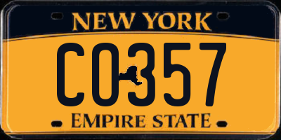 NY license plate CO357